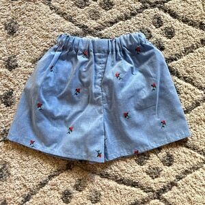 Handmade vintage rose fabric shorts